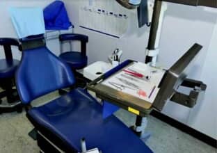 Empty dental chair